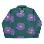 OBEY Womens Green & Purple Floral Patterned Pullover Plain Crew Neck Polyester