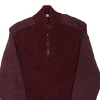 CALVIN KLEIN JEANS Mens Heavy Knit Jumper Maroon 1/4 Zip Chunky Knit XL