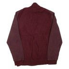 CALVIN KLEIN JEANS Mens Heavy Knit Jumper Maroon 1/4 Zip Chunky Knit XL