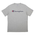 CHAMPION Mens Grey Short Sleeve Crew Neck Cotton Blend T-Shirt L Classic Logo