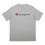 CHAMPION Mens Grey Short Sleeve Crew Neck Cotton Blend T-Shirt L Classic Logo