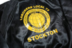 AUBURN Mens Black Nylon Classic Jacket XL Satin Labourers Local 73 Stockton