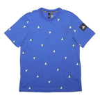 ADIDAS Mens Blue Graphic T-Shirt L Short Sleeve Crew Neck Sports Casual