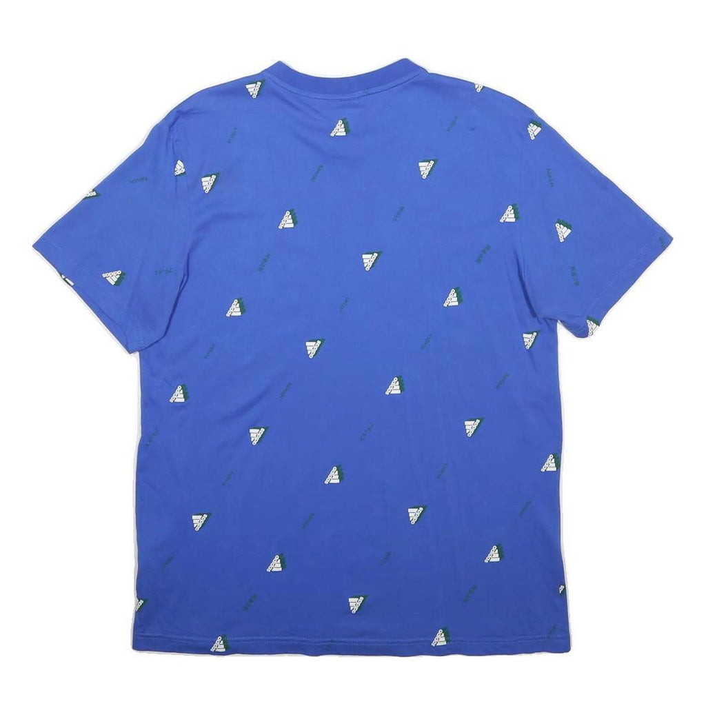 ADIDAS Mens Blue Graphic T-Shirt L Short Sleeve Crew Neck Sports Casual