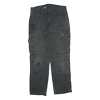 CARHARTT Mens Black Cotton Blend Regular Fit Straight Leg Trousers W34 L32
