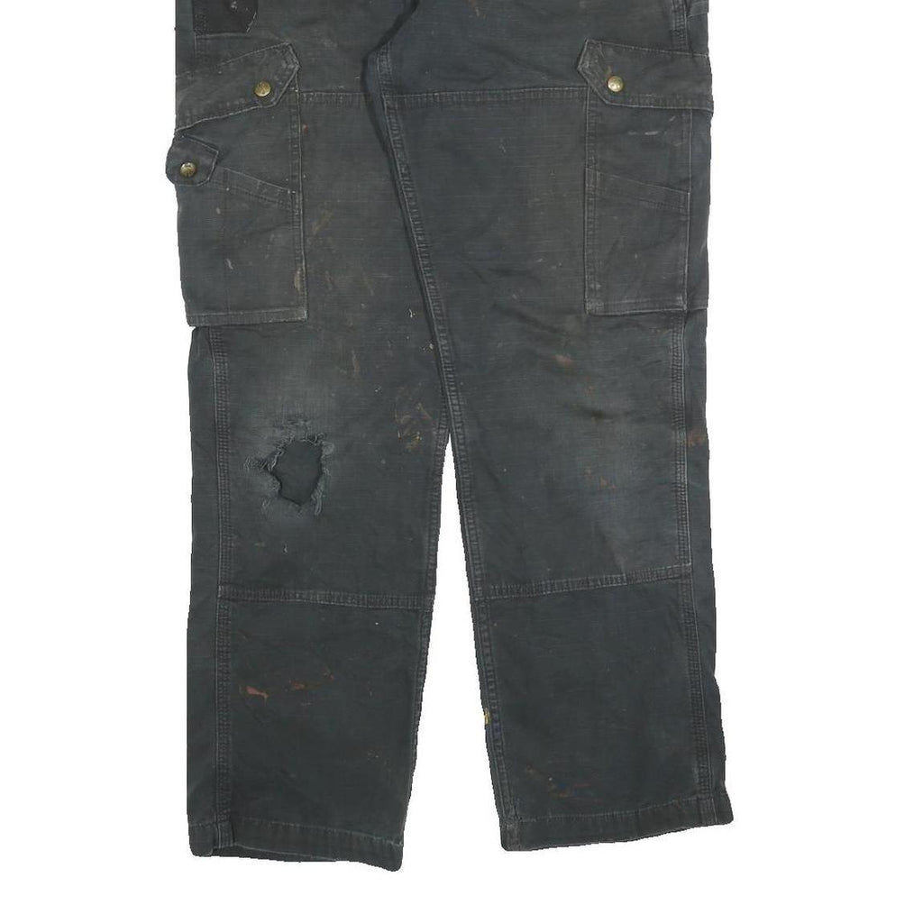 CARHARTT Mens Black Cotton Blend Regular Fit Straight Leg Trousers W34 L32