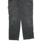 CARHARTT Mens Black Cotton Blend Regular Fit Straight Leg Trousers W34 L32
