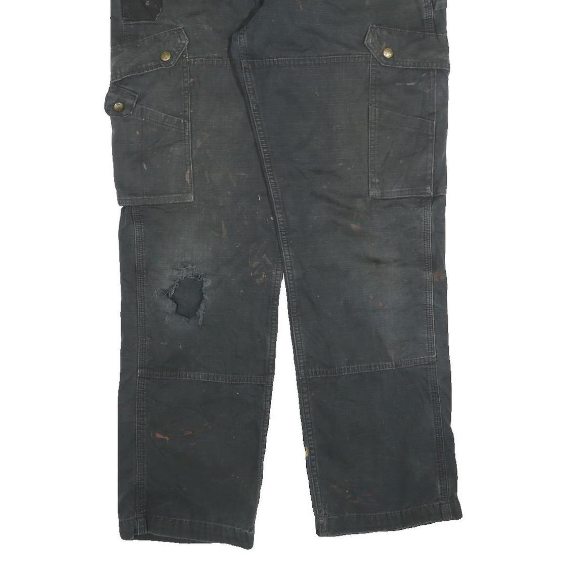 CARHARTT Mens Black Cotton Blend Regular Fit Straight Leg Trousers W34 L32