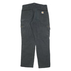 CARHARTT Mens Black Cotton Blend Regular Fit Straight Leg Trousers W34 L32
