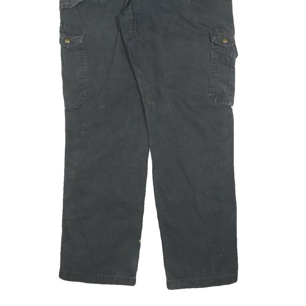 CARHARTT Mens Black Cotton Blend Regular Fit Straight Leg Trousers W34 L32