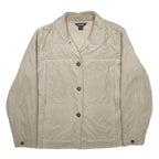 WOOLRICH Womens Beige Shearling Button Jacket L Soft Warm Button Closure