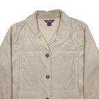 WOOLRICH Womens Beige Shearling Button Jacket L Soft Warm Button Closure