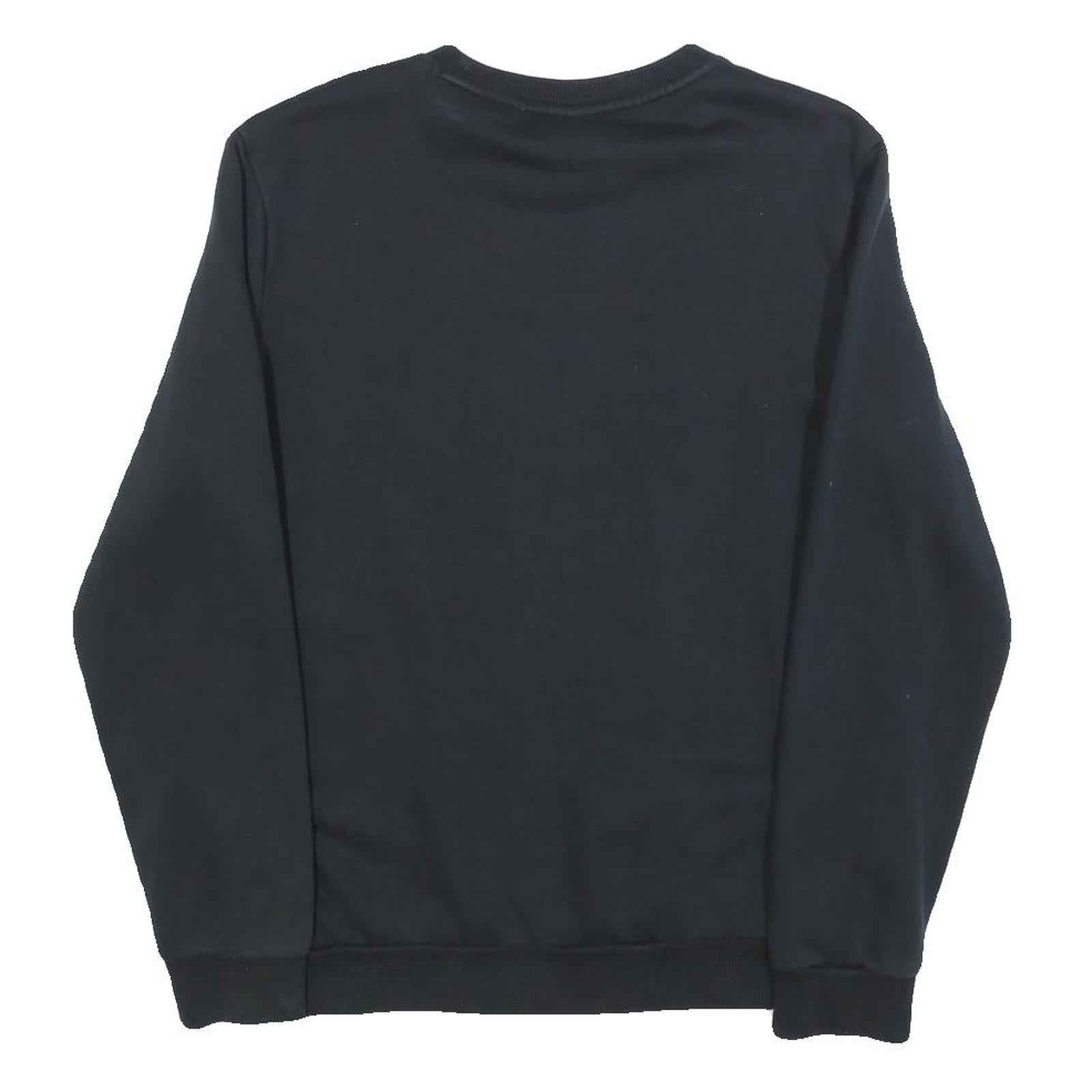 PUMA Mens Black Cotton Blend Sweatshirt S Crew Neck Logo Pullover Casual