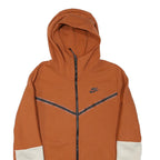 NIKE Mens Rust & Cream Full Zip Hooded Hoodie S Athletic Casual