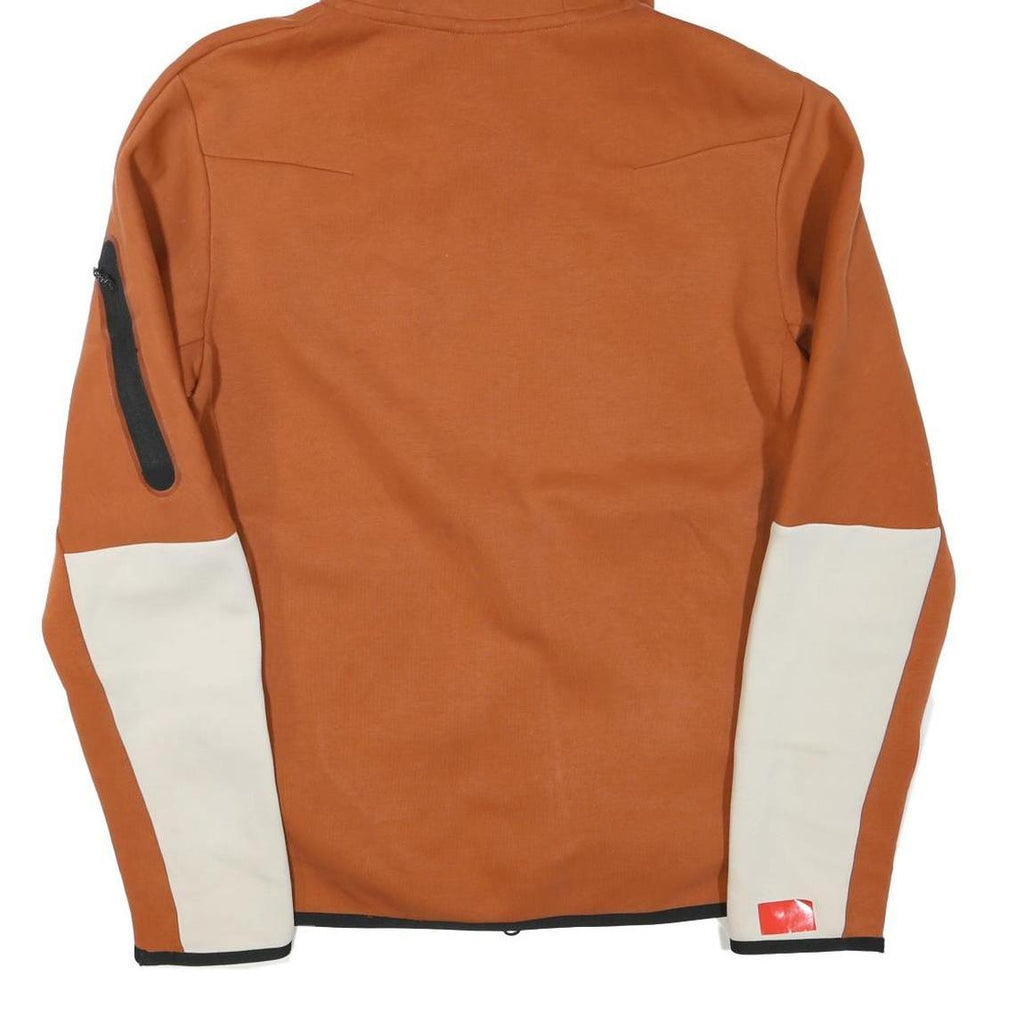 NIKE Mens Rust & Cream Full Zip Hooded Hoodie S Athletic Casual