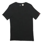 LEVI'S Mens Black Crew Neck Short Sleeve T-Shirt XS Cotton Blend Plain Classic