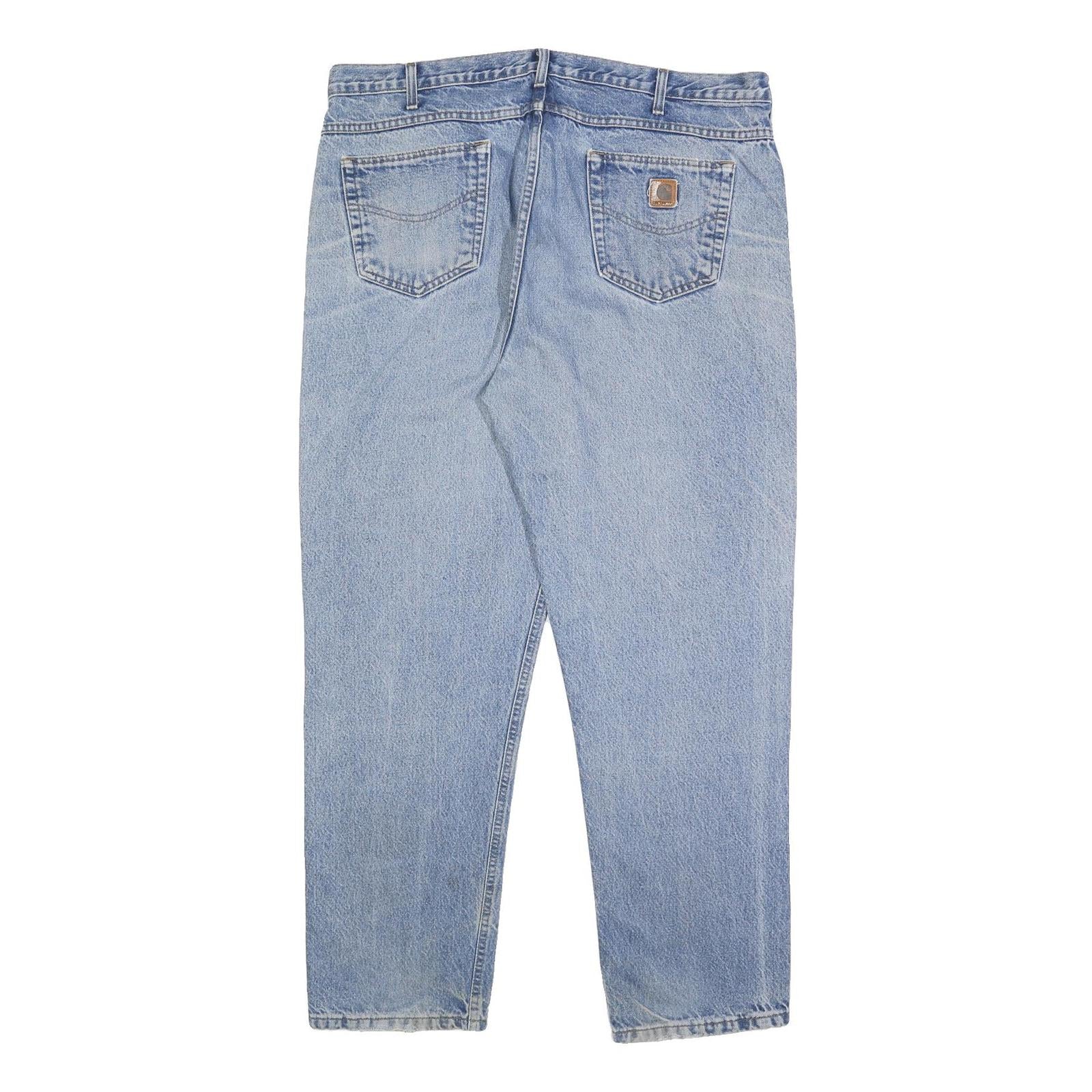 CARHARTT Mens Jeans Blue Regular Straight Denim Medium W40 L32 Classic Fit Zip