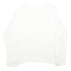 BENETTON Womens White Plain Button Up Crew Neck Basic Knit Jumper XS Lightweight