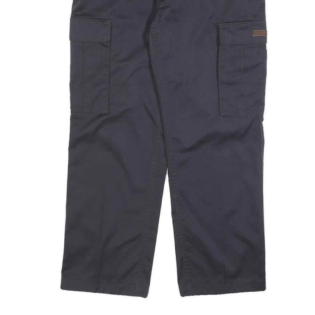 TEDDY'S Womens Relaxed Navy Blue Cargo Trousers W36 L28 Cotton Blend Zip Pocket