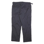 TEDDY'S Womens Relaxed Navy Blue Cargo Trousers W36 L28 Cotton Blend Zip Pocket