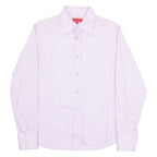 HUGO Mens Plain Shirt Purple Long Sleeve M