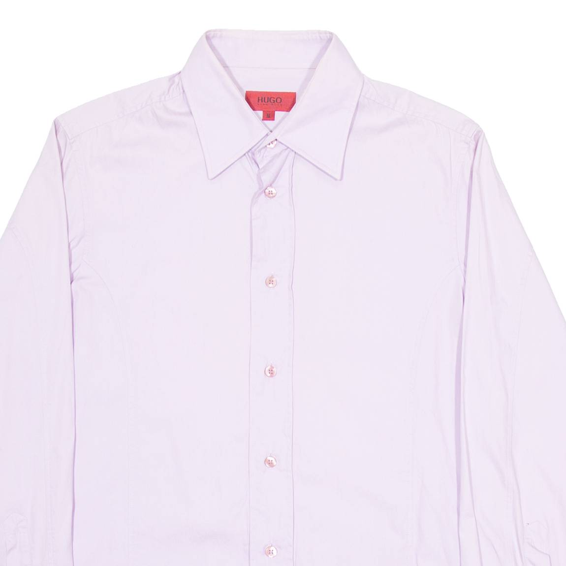 HUGO Mens Plain Shirt Purple Long Sleeve M