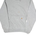 CARHARTT Mens Grey Hoodie M Logo Print Pullover Cotton Workwear Casual