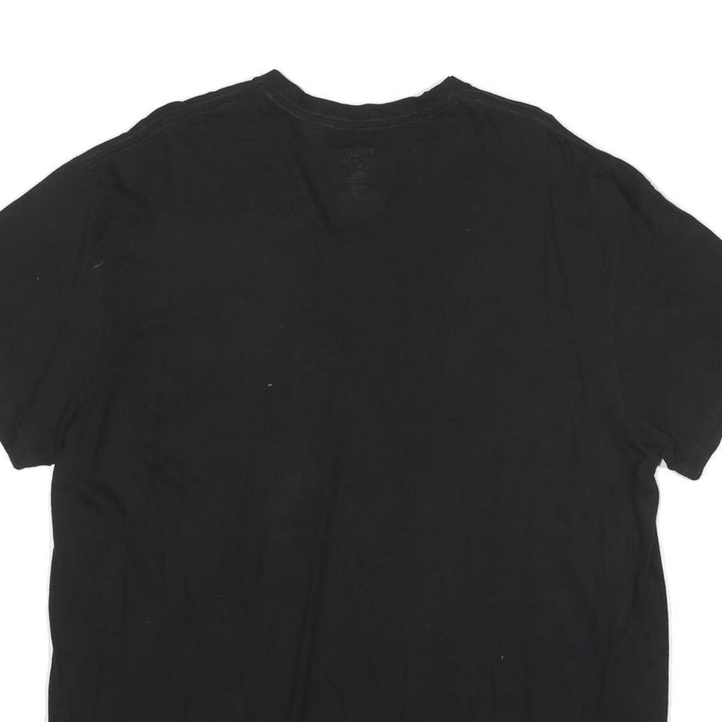 POLO RALPH LAUREN Mens Black V-Neck T-Shirt XL Cotton Blend Classic