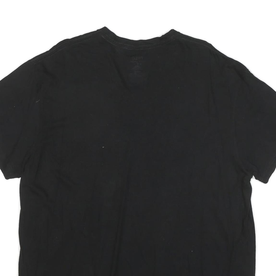 POLO RALPH LAUREN Mens Black V-Neck T-Shirt XL Cotton Blend Classic