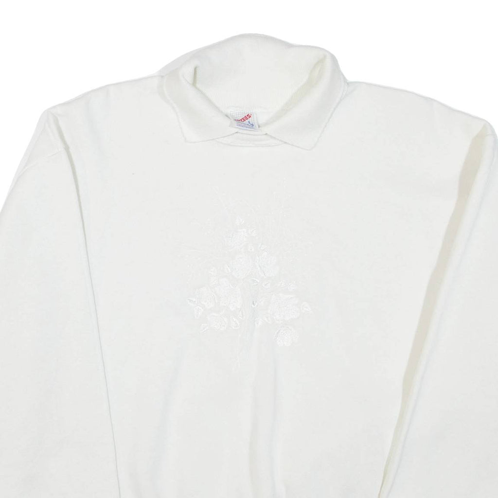 JERZEES Womens Sweatshirt White Collared L