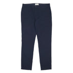 M&S Mens Cotton Navy Slim Straight Trousers W36 L33 Smart Casual Zip Fastening