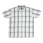 DICKIES Mens White & Grey Check Shirt Short Sleeve L Casual Cotton Blend