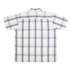DICKIES Mens White & Grey Check Shirt Short Sleeve L Casual Cotton Blend