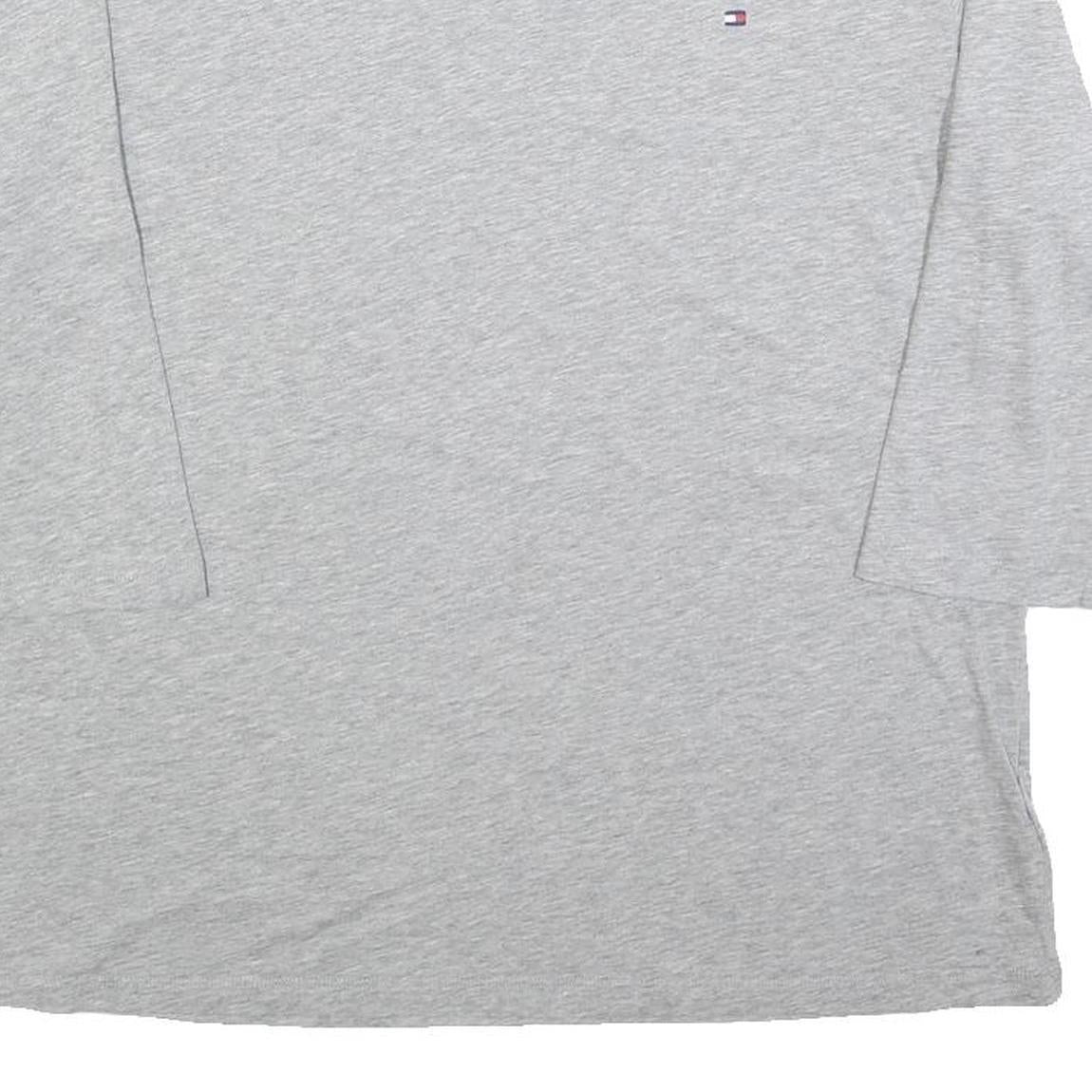 TOMMY HILFIGER Womens Grey 2XL Long Sleeve Boat Neck Plain T-Shirt Cotton