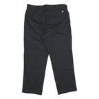 DICKIES Mens Regular Black Cotton Blend Trousers W38 L29 Workwear Zip Closure