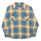 PENDLETON Mens Blue & Orange Plaid Cotton Shirt XL Classic Fit Casual