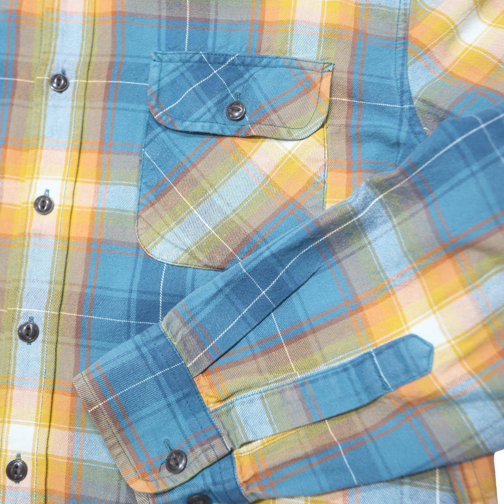 PENDLETON Mens Blue & Orange Plaid Cotton Shirt XL Classic Fit Casual
