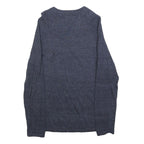 C&A Mens Blue Plain Cotton Pullover Crew Neck Jumper S Comfortable Casual