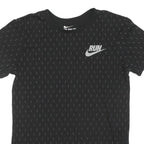 NIKE Womens Black Graphic T-Shirt S Short Sleeve Crew Neck Run Logo