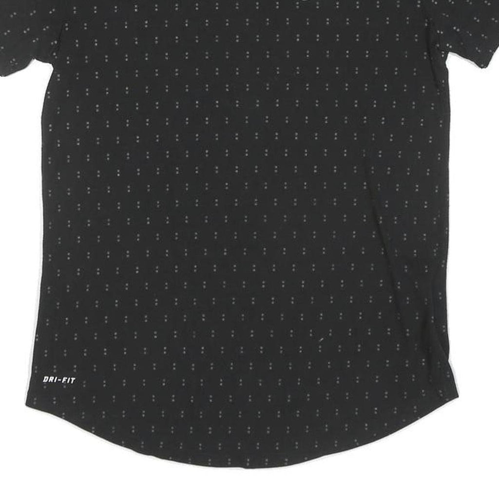 NIKE Womens Black Graphic T-Shirt S Short Sleeve Crew Neck Run Logo