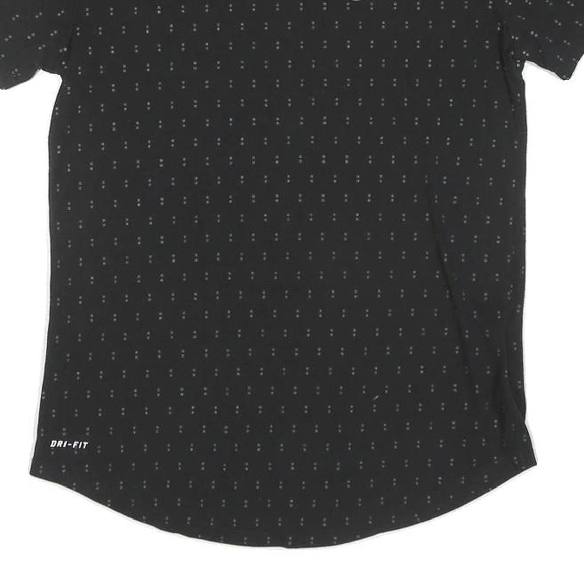 NIKE Womens Black Graphic T-Shirt S Short Sleeve Crew Neck Run Logo