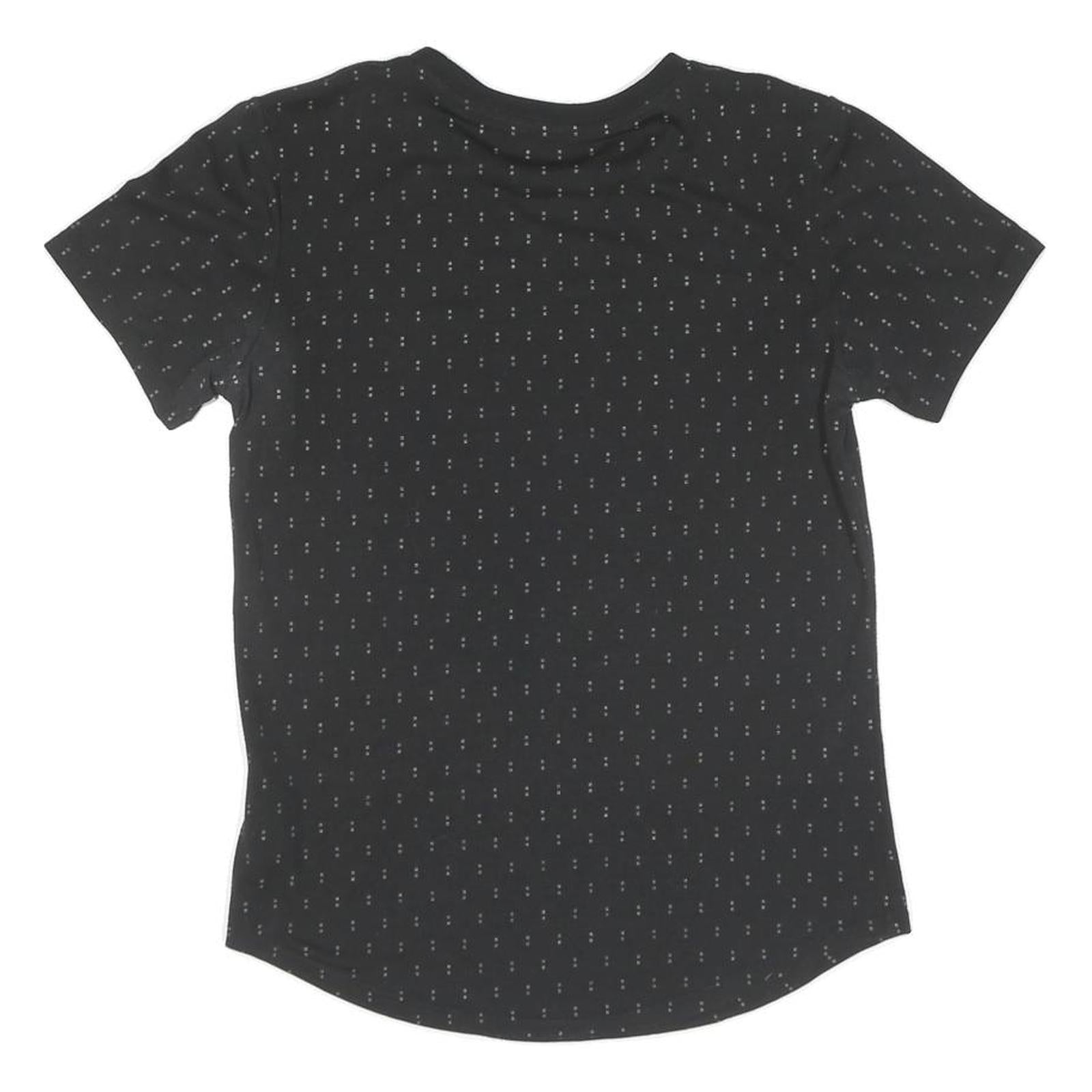 NIKE Womens Black Graphic T-Shirt S Short Sleeve Crew Neck Run Logo