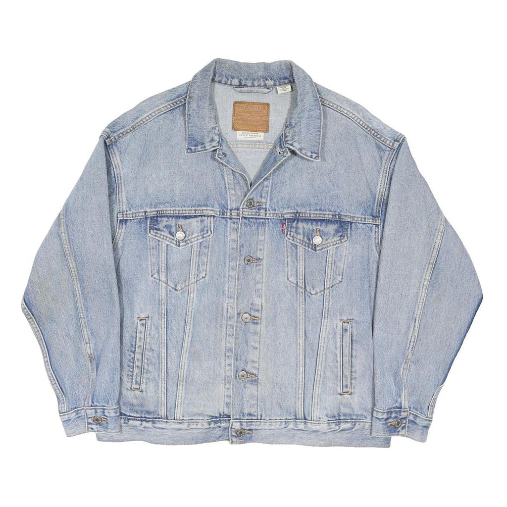 LEVI'S Mens Blue Cotton Blend Denim Jacket M Button Closure Casual Classic