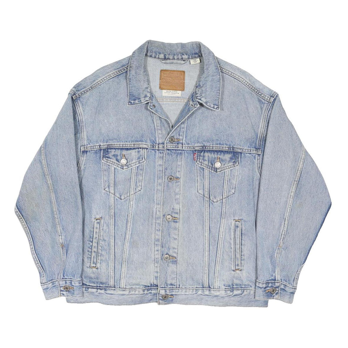 LEVI'S Mens Blue Cotton Blend Denim Jacket M Button Closure Casual Classic