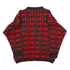 IMPRONTE Womens Red & Black Patterned Jumper Round Neck Chunky Knit L Stylish