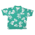 GREAT LAKES Womens Green & White Floral Short Sleeve Polo Shirt XL Cotton Blend