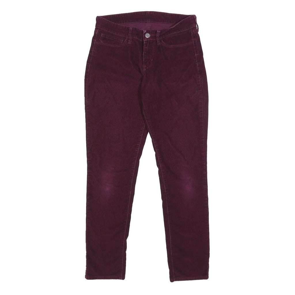 LEVI'S Womens Red Slim Skinny Corduroy Trousers W28 L28 Zip Closure Stylish