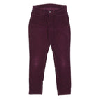 LEVI'S Womens Red Slim Skinny Corduroy Trousers W28 L28 Zip Closure Stylish