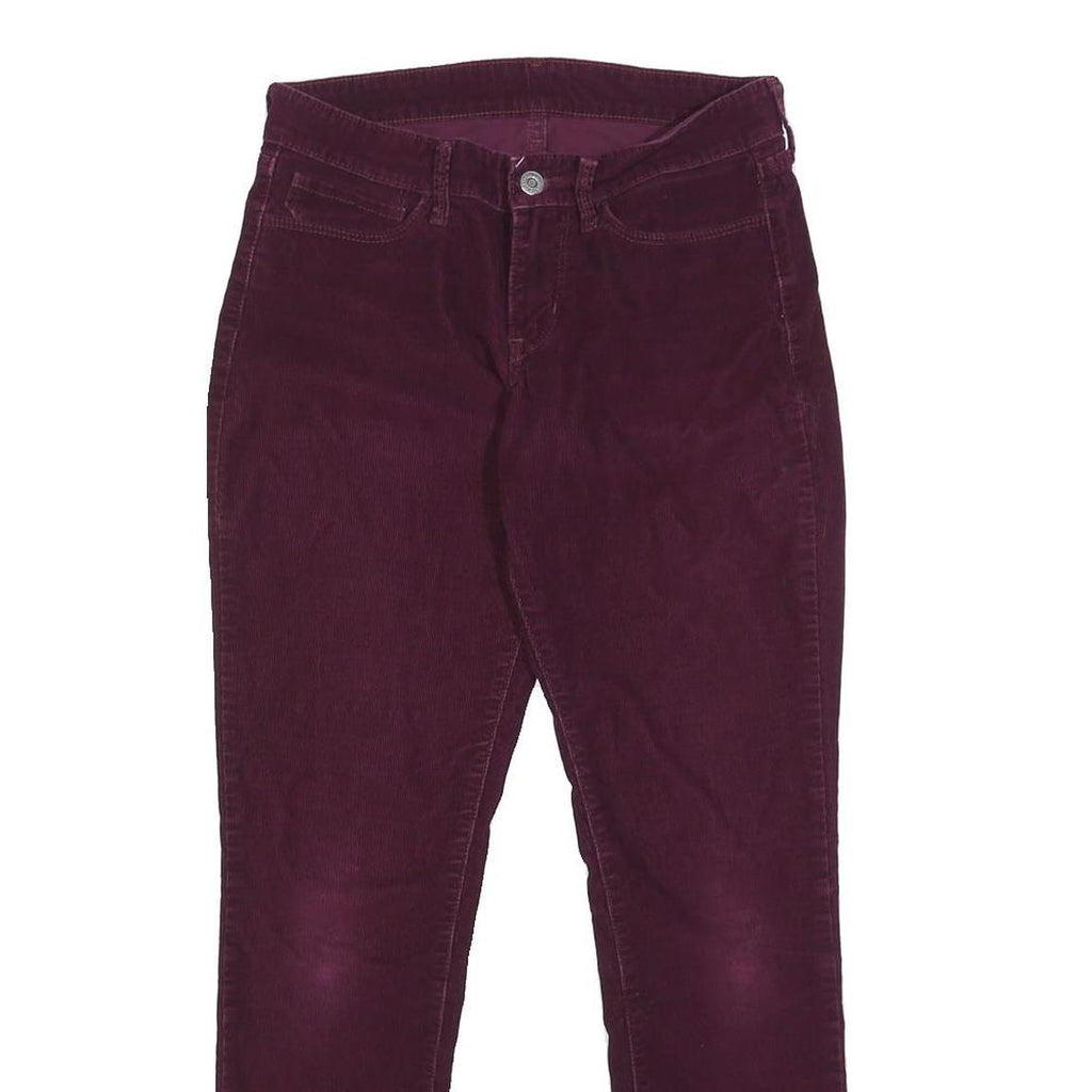 LEVI'S Womens Red Slim Skinny Corduroy Trousers W28 L28 Zip Closure Stylish