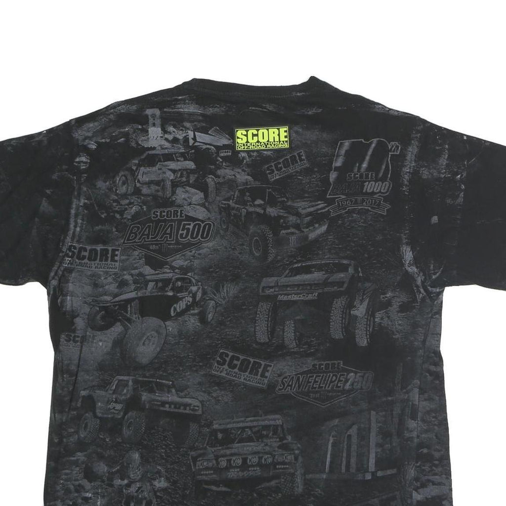 SCORE Mens Black 50th Baja 1000 Graphic T-Shirt L Short Sleeve Crew Neck